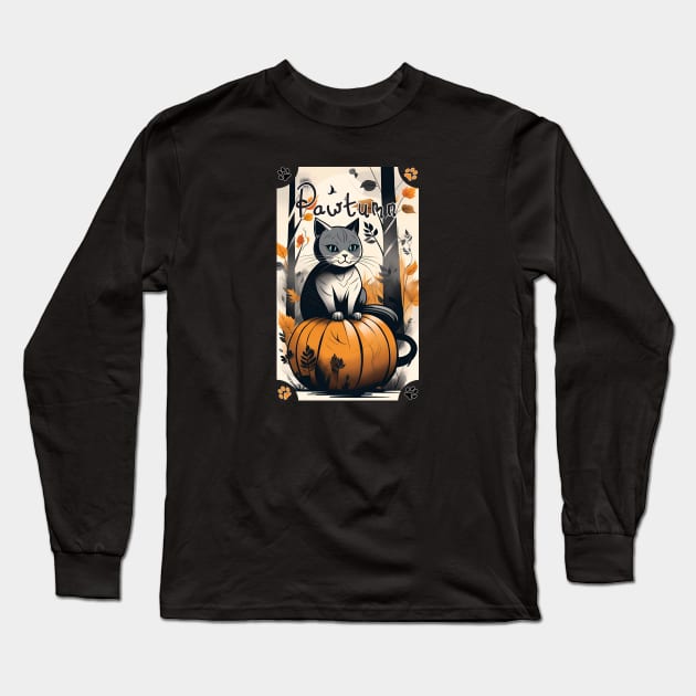 Pawtumn Plaque Long Sleeve T-Shirt by photokapi